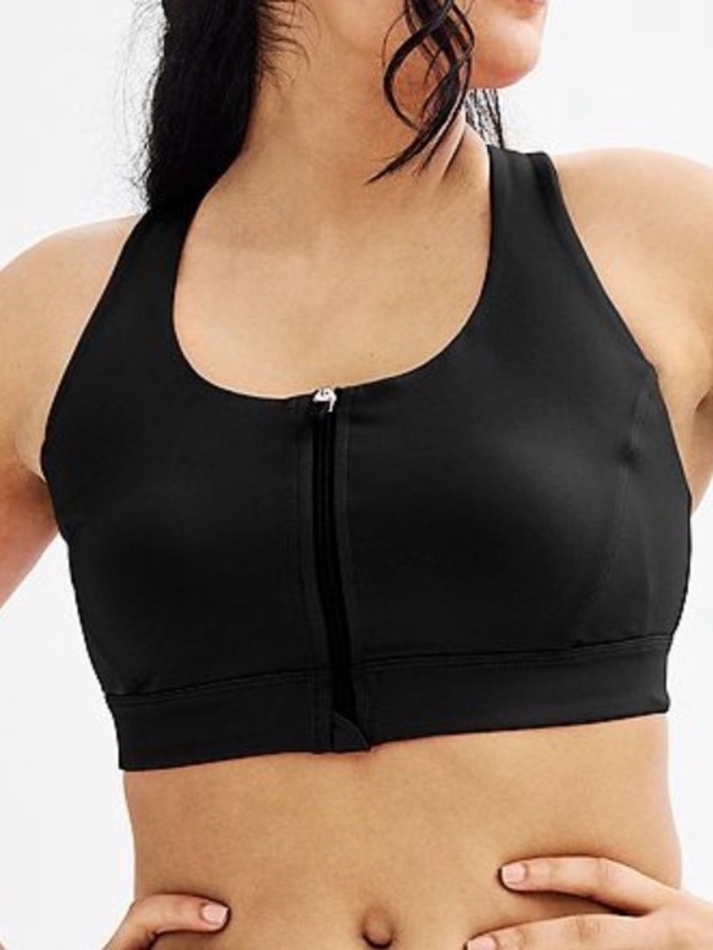 Tek Gear ultra-stretch sports bra medium support front zip closure medium